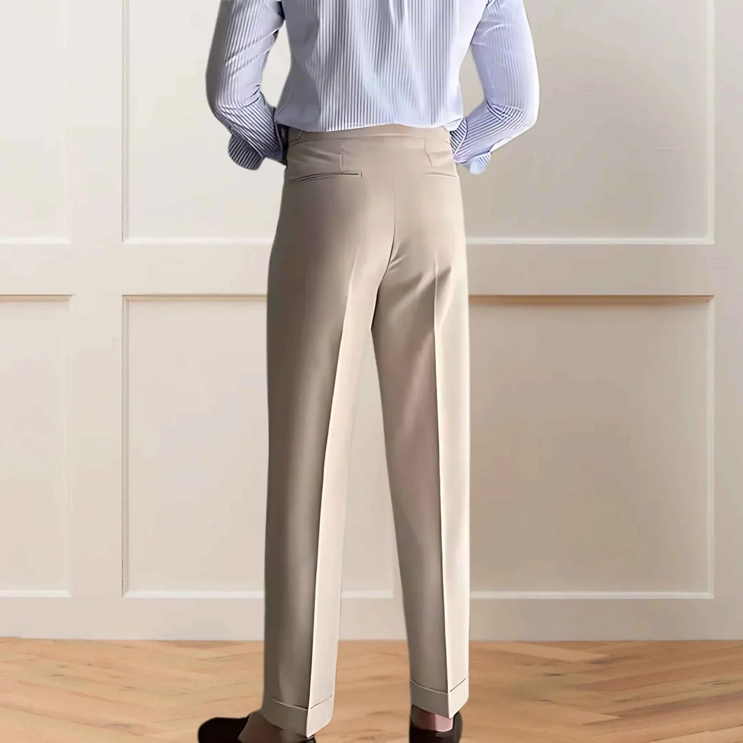 Biscuit Beige Gurkha Pants – Single Front Button, Side Adjuster Buckles & Tailored Fit
