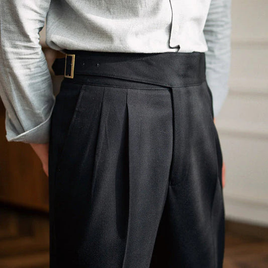 BLACK CLASSIC DOUBLE BUCKLE GURKHA PANT BY KoreanFits
