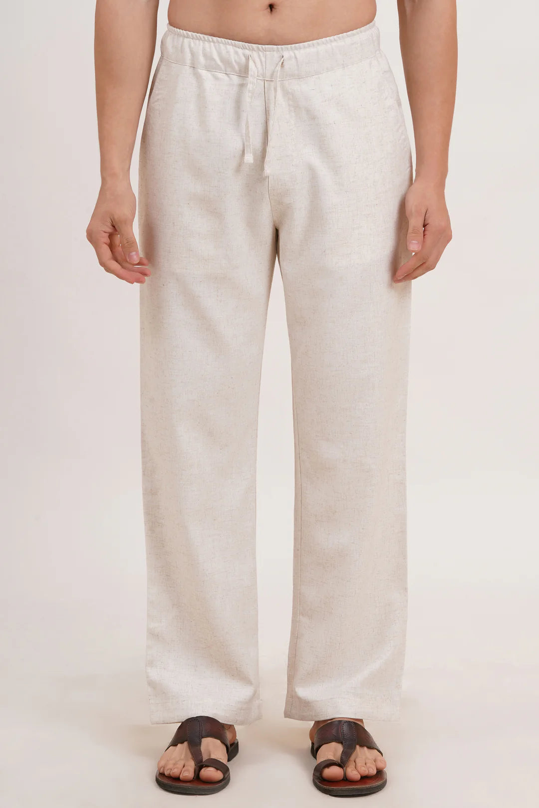 Men’s Warm Ivory Linen Blend Co-ords set – Breathable & Stylish Two-Piece Outfit