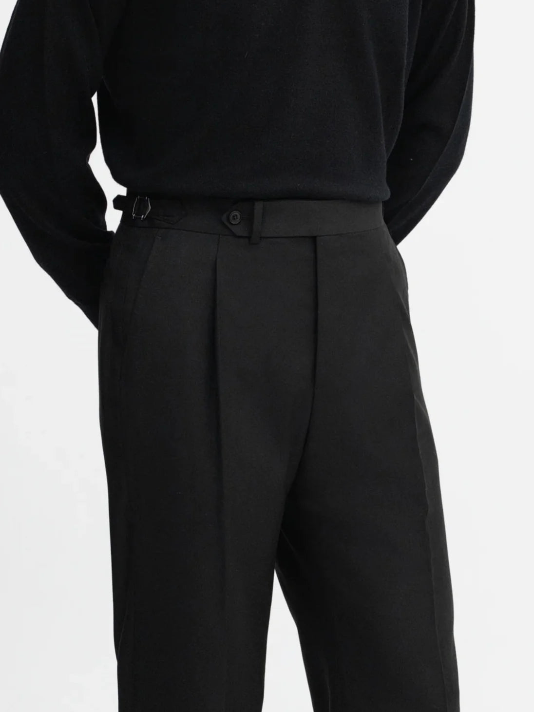 Black Gurkha Pants – Single Button with Side Adjusters