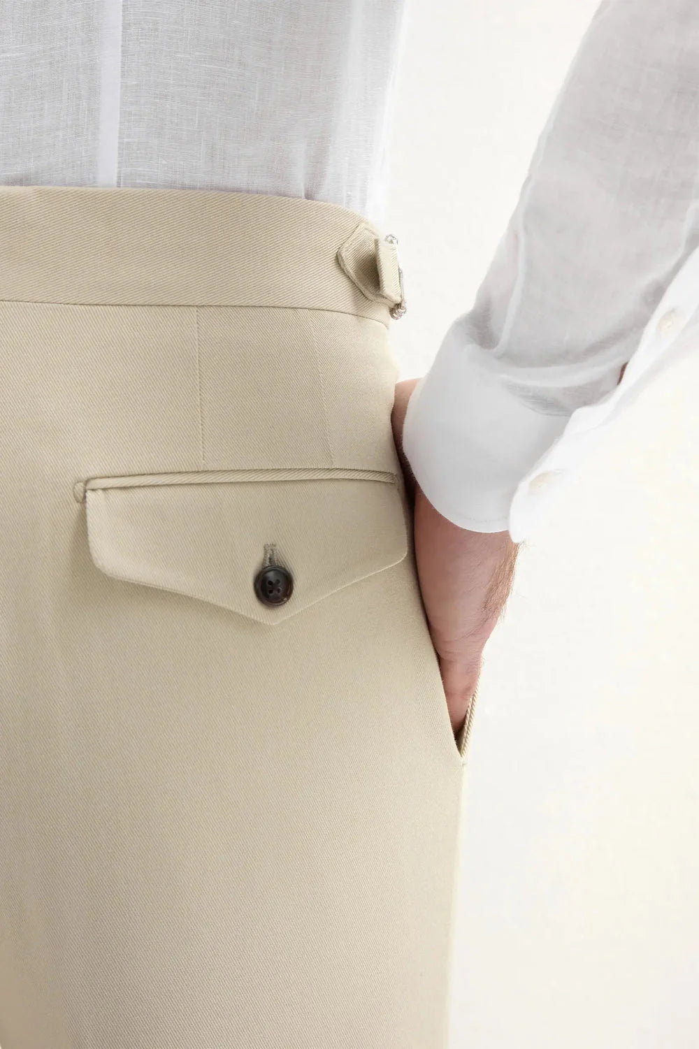Beige Shorts with Side Adjusters – Tailored Fit & Timeless Style