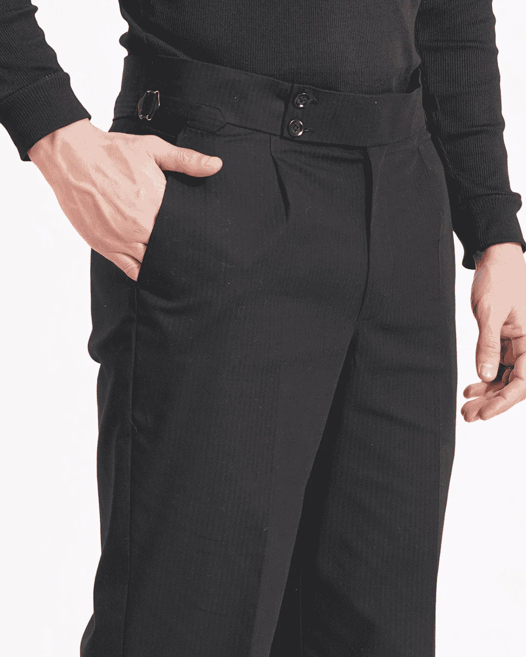 Black Gurkha Double Button with Side Adjusters