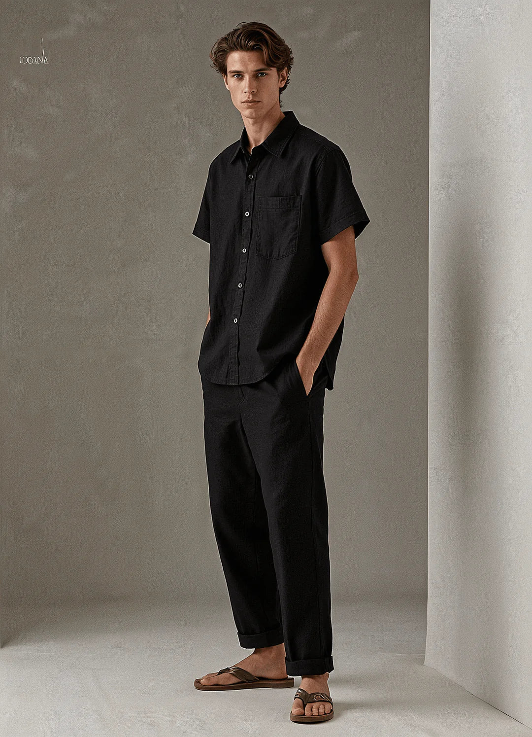 Men’s Black Linen Co-ords set – Breathable & Stylish Two-Piece Outfit