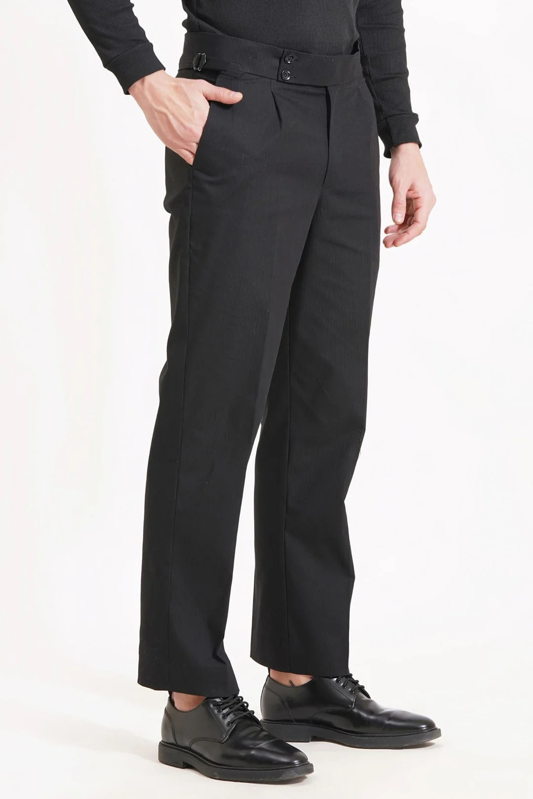 Black Gurkha Double Button with Side Adjusters