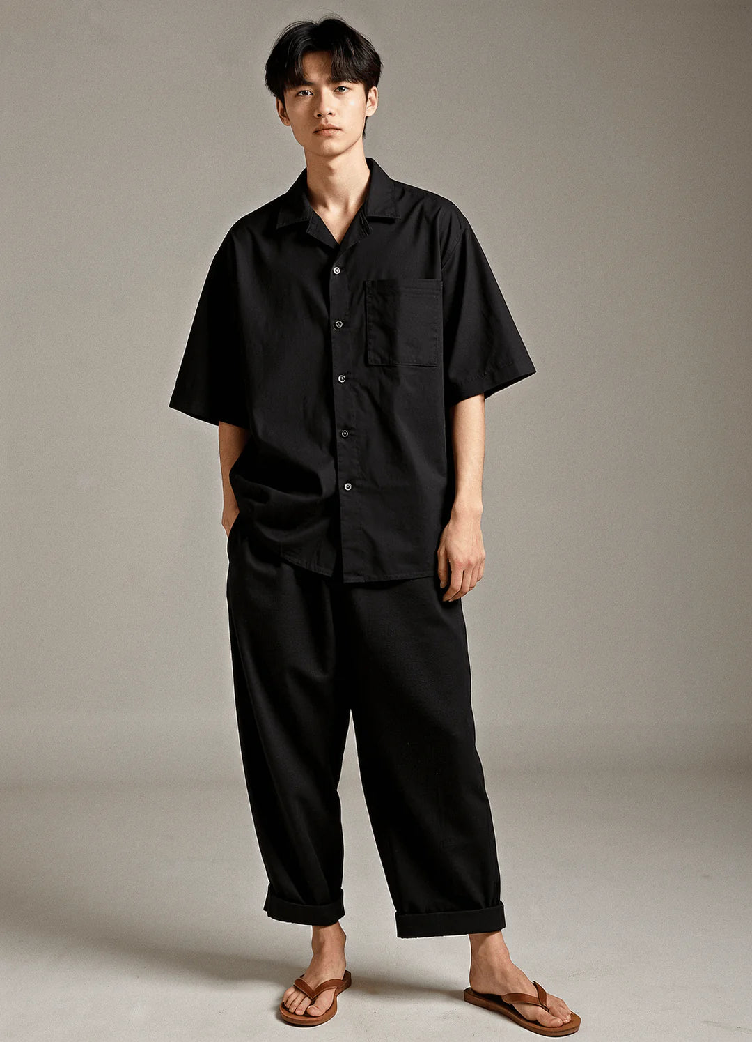 Men’s Black Linen Co-ords set – Breathable & Stylish Two-Piece Outfit
